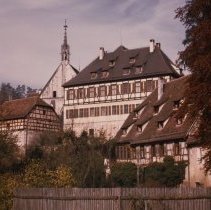 Church and Timbered Buildings, Tubingen, West Germany by Jerry Raynor